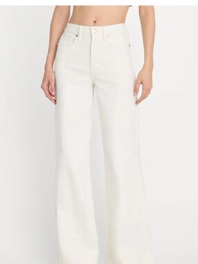 Good American Good Waist Palazzo White Wide Leg Plus Size 26 Jeans NWT